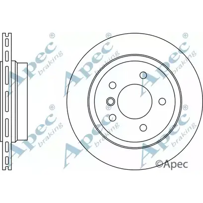 Тормозной диск APEC BRAKING 1W 7RUMG DSK977 1265439295 3D4FL изображение 0