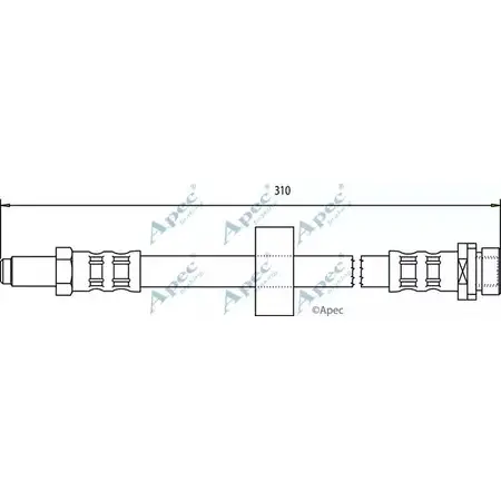 Тормозной шланг APEC BRAKING 1265440659 GBU4GVK DOLV F HOS3202