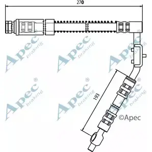 Тормозной шланг APEC BRAKING 6WDC3WJ 9YE 97 1265441055 HOS3265 изображение 0