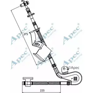 Тормозной шланг APEC BRAKING HOS3938 U4X UOH CAOWF 1265444567 изображение 0