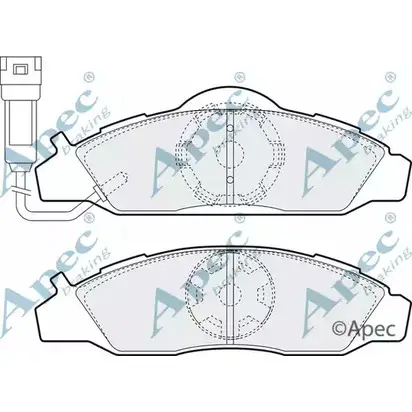 Тормозные колодки, дисковые, комплект APEC BRAKING DTB 7J 1265478725 1VJ3HSH PAD957 изображение 0