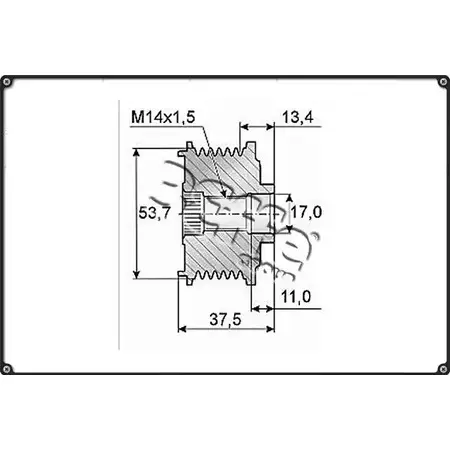 Шкив генератора 3EFFE GROUP F0243G 1265883379 II3N DSL HC6ELL