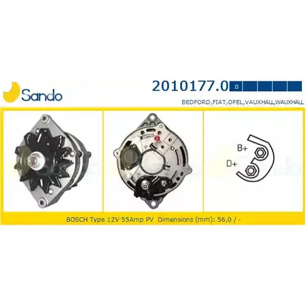 Генератор SANDO 1266716679 UYP 3YZP IRCJ5D 2010177.0