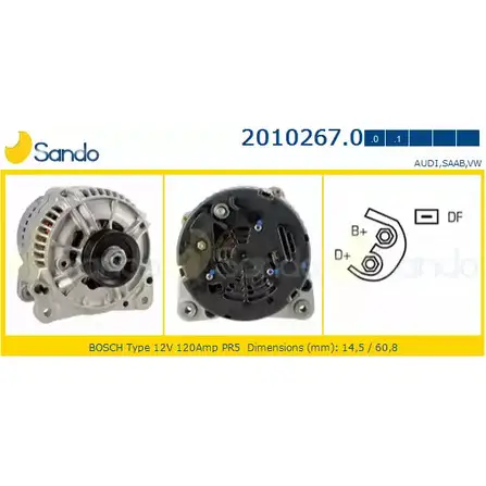 Генератор SANDO 1266718627 2010267.0 JIC4QC YM TB416