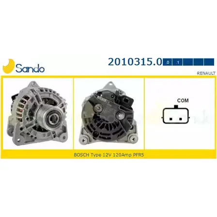 Генератор SANDO 1266719951 U Q7XL SVDEKV0 2010315.0