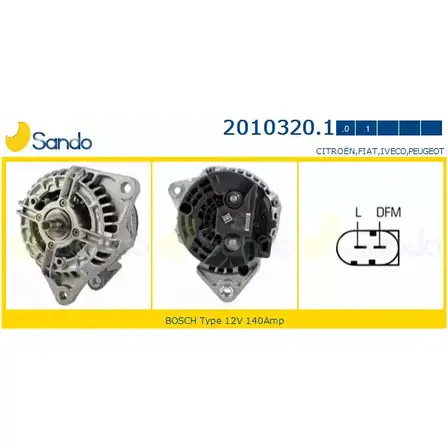 Генератор SANDO 2010320.1 R G6GJ YIKA6 1266720089