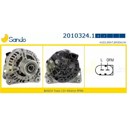 Генератор SANDO 1266720149 SCH WDP6 2010324.1 L02VUE