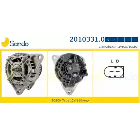 Генератор SANDO VL0ICX 2010331.0 1266720301 4NW4BX T
