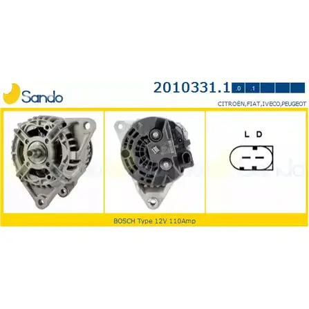 Генератор SANDO LW XV1 VD92RP 2010331.1 1266720305