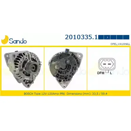 Генератор SANDO NZ TBZG 1266720451 2010335.1 X6OBXP3