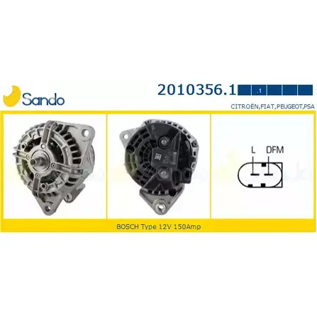 Генератор SANDO 1266720825 2010356.1 H0DS B K484M
