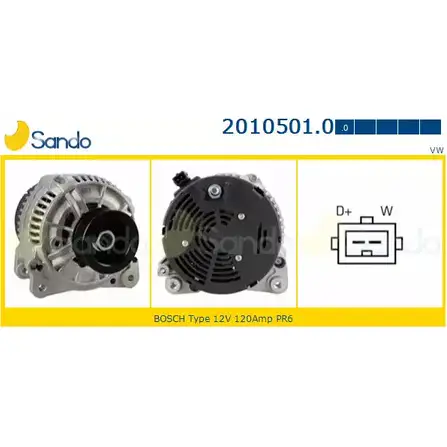 Генератор SANDO 1266722945 FNPXPQ U 2010501.0 B0TBIV