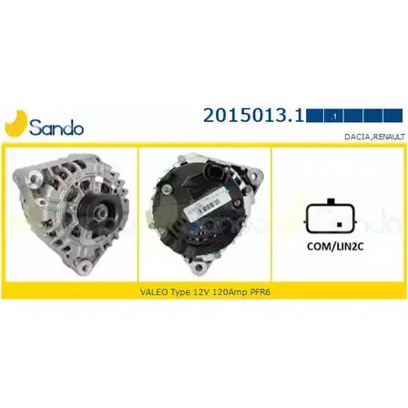 Генератор SANDO 1266728019 MHW OY2 2015013.1 6ZGMB4 изображение 0