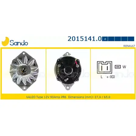Генератор SANDO 1266730179 FNZP8Q1 4SO IF7 2015141.0