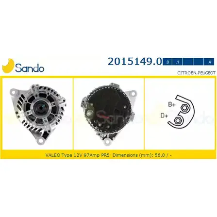 Генератор SANDO BH 23GY 2015149.0 1266730483 DEXRGI9 изображение 0