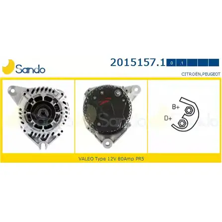 Генератор SANDO 2015157.1 9 DXZE1 KVYEQV 1266730917