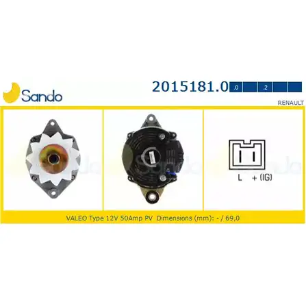 Генератор SANDO F82ZH SN 2015181.0 1266732403 HQMB88 изображение 0
