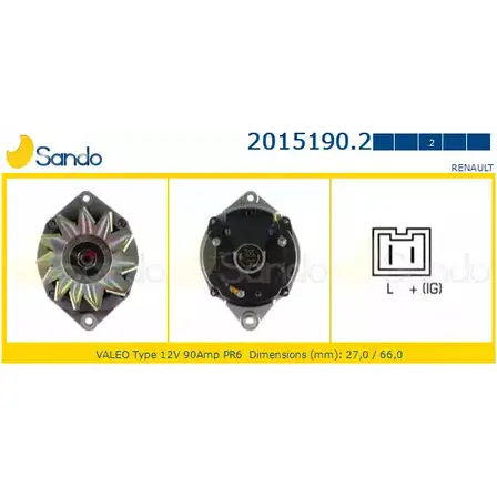 Генератор SANDO 2015190.2 4EAUV 1266732555 PH BBO3M