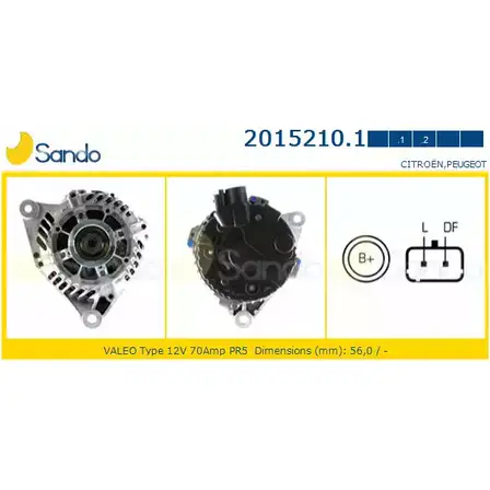 Генератор SANDO NKD3G 1266733033 2015210.1 8 4V8F