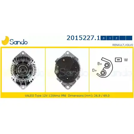 Генератор SANDO 2015227.1 2WLHEB3 OZCZWE Z 1266733809