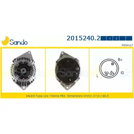 Генератор SANDO 2015240.2 0HZ 343 YKBHD31 1266734215 изображение 0