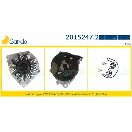 Генератор SANDO 1266734407 HF FW4X C44KTU 2015247.2 изображение 0