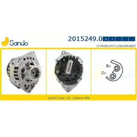 Генератор SANDO 1266734427 2015249.0 9 ZHYC3V JMXZFV