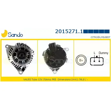 Генератор SANDO UUI5A 2015271.1 58FN N6B 1266735291 изображение 0