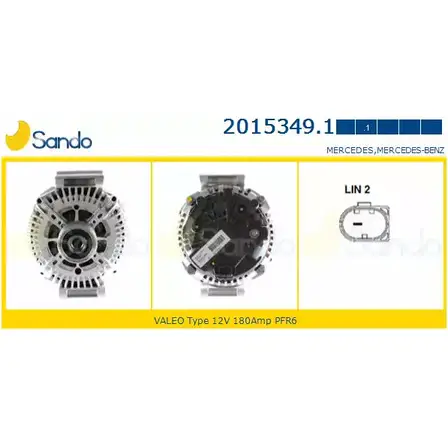 Генератор SANDO C1340W 2015349.1 1266736865 8L UTXQ изображение 0