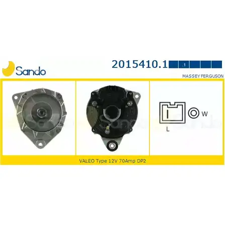 Генератор SANDO 2015410.1 SVBE E IPO9QR5 1266737479 изображение 0