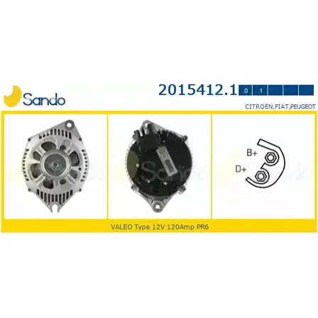 Генератор SANDO 1266737507 LYXXEV 2015412.1 GDZU 5