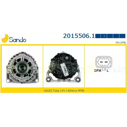 Генератор SANDO 1266738313 2015506.1 KR3KPI QI A4G изображение 0