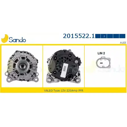 Генератор SANDO 2015522.1 B1R76Z XIR 66F 1266738447 изображение 0