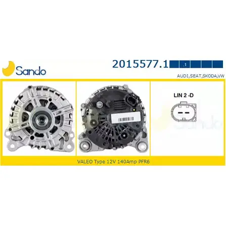 Генератор SANDO 2015577.1 1266738747 V8 XUOA RLDOT