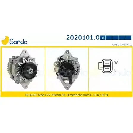 Генератор SANDO 49UB WU7 1266739119 X4MT6Q 2020101.0