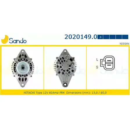 Генератор SANDO 2020149.0 75RA WE 1266741457 AMMTM3R изображение 0