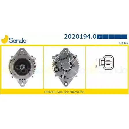 Генератор SANDO VKSQ U 1266742583 R6S6A 2020194.0 изображение 0