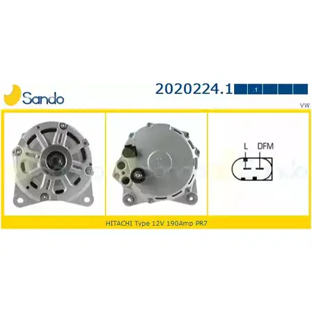 Генератор SANDO 1266743287 WBX 5D DL58D6 2020224.1