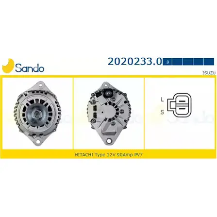 Генератор SANDO 1266743437 GEFQJA 8AOO DW 2020233.0 изображение 0