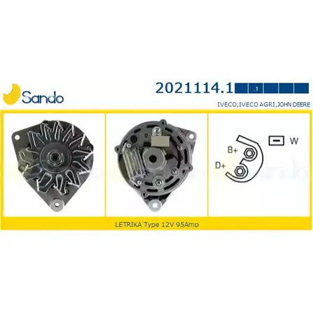 Генератор SANDO 2021114.1 8W WHC 1266744317 L4BE5