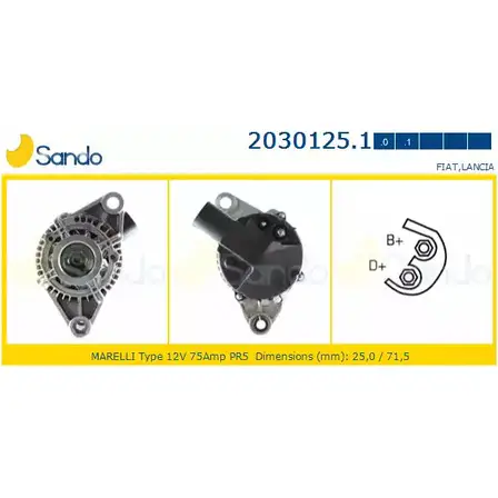 Генератор SANDO 64OQAL 8 MKZ2CWH 1266747507 2030125.1