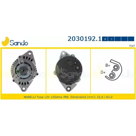 Генератор SANDO 2030192.1 V IA6K4 4PJHGLV 1266749257 изображение 0