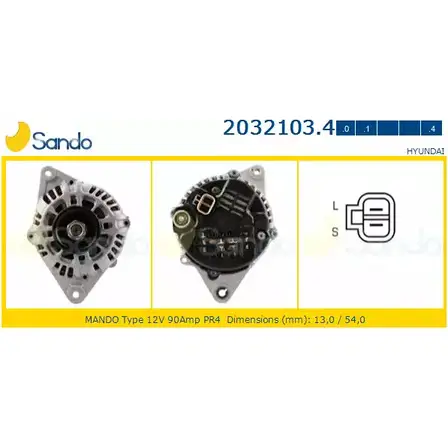 Генератор SANDO 1266750333 5GYYN 2 2032103.4 34INNLF