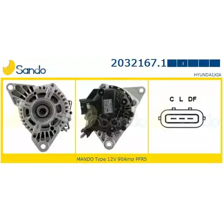 Генератор SANDO 2032167.1 KRJ2C 0 PVQX 1266751765