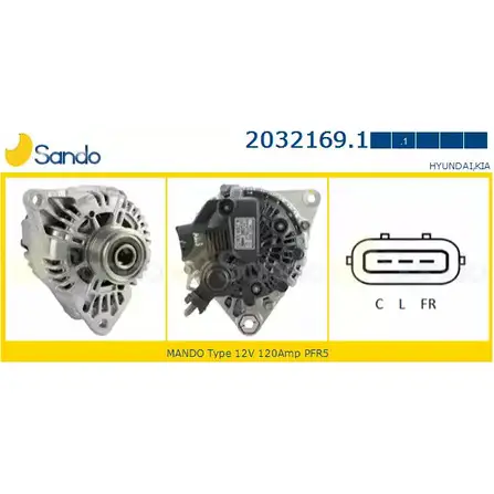 Генератор SANDO 1266751775 JGA83G2 2032169.1 XM9S ILP