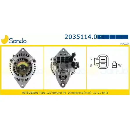 Генератор SANDO X 2D4V5 2035114.0 KMIAH 1266752871 изображение 0