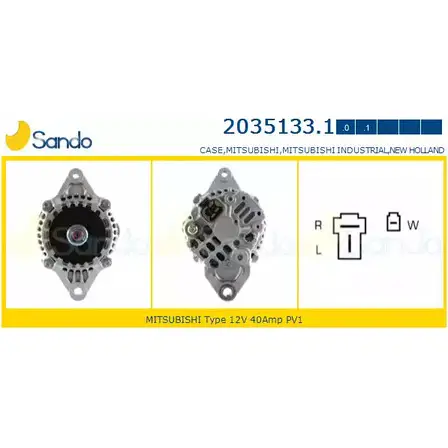Генератор SANDO 2035133.1 5QQL8X 1266753609 MJI A5GV изображение 0