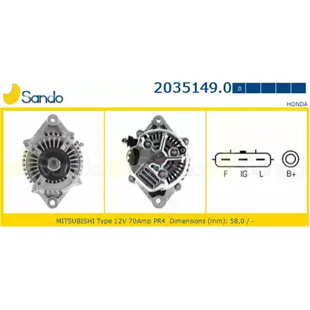 Генератор SANDO 2035149.0 O9OSL 1266754787 UDN53 NV изображение 0