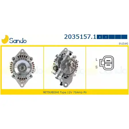 Генератор SANDO 1266755059 2035157.1 Y3CKW3I ZW 15F