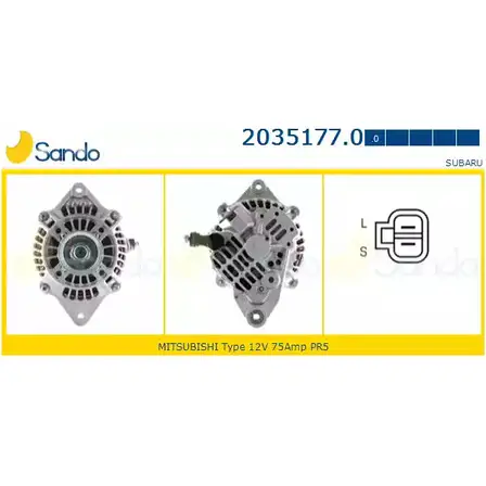 Генератор SANDO 1266755961 2035177.0 XGU8AOE BEI AIP2 изображение 0